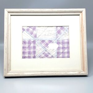 Framed Purple & White Quilt Art